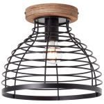 Brilliant Avia Plafondlamp Metaal Hout Zwart | 300mm - Geschikt voor 1x E27