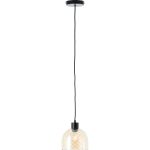 Brilliant Casto Hanglamp Glas Hanglamp Metaal Zwart Beige | 190mm - Geschikt voor 1x E27