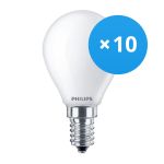 Voordeelpak 10x Philips Corepro LED Lustre E14 Kogel Mat 4.3W 470lm - 827 Zeer Warm Wit | Vervangt 40W