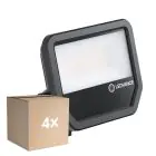 Voordeelpak 4x Ledvance LED Breedstraler Aluminium Zwart 41W 6000lm 100D - 865 Daglicht | IP66 - Symmetrisch